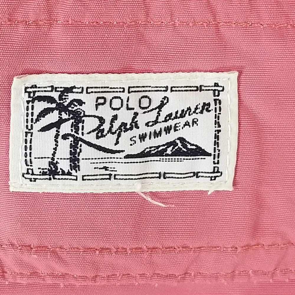 Polo Ralph Lauren board shorts bathing suit cargo pocket men's large pink nylon